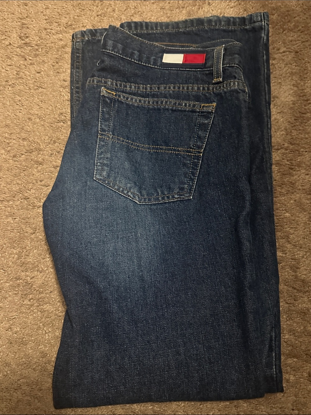 Tommy Hilfiger Women’s Dark Blue Flare Jeans with Flag Patch